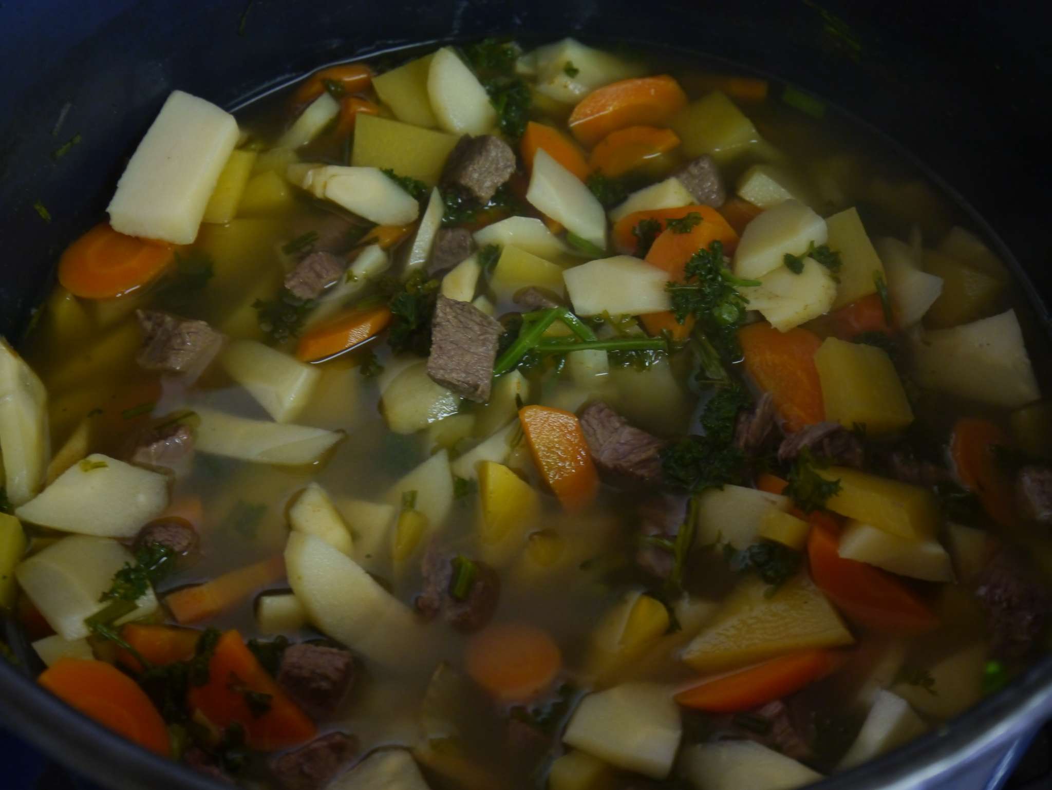 Eintopf mit Gallowayfleisch und viel Gemüse